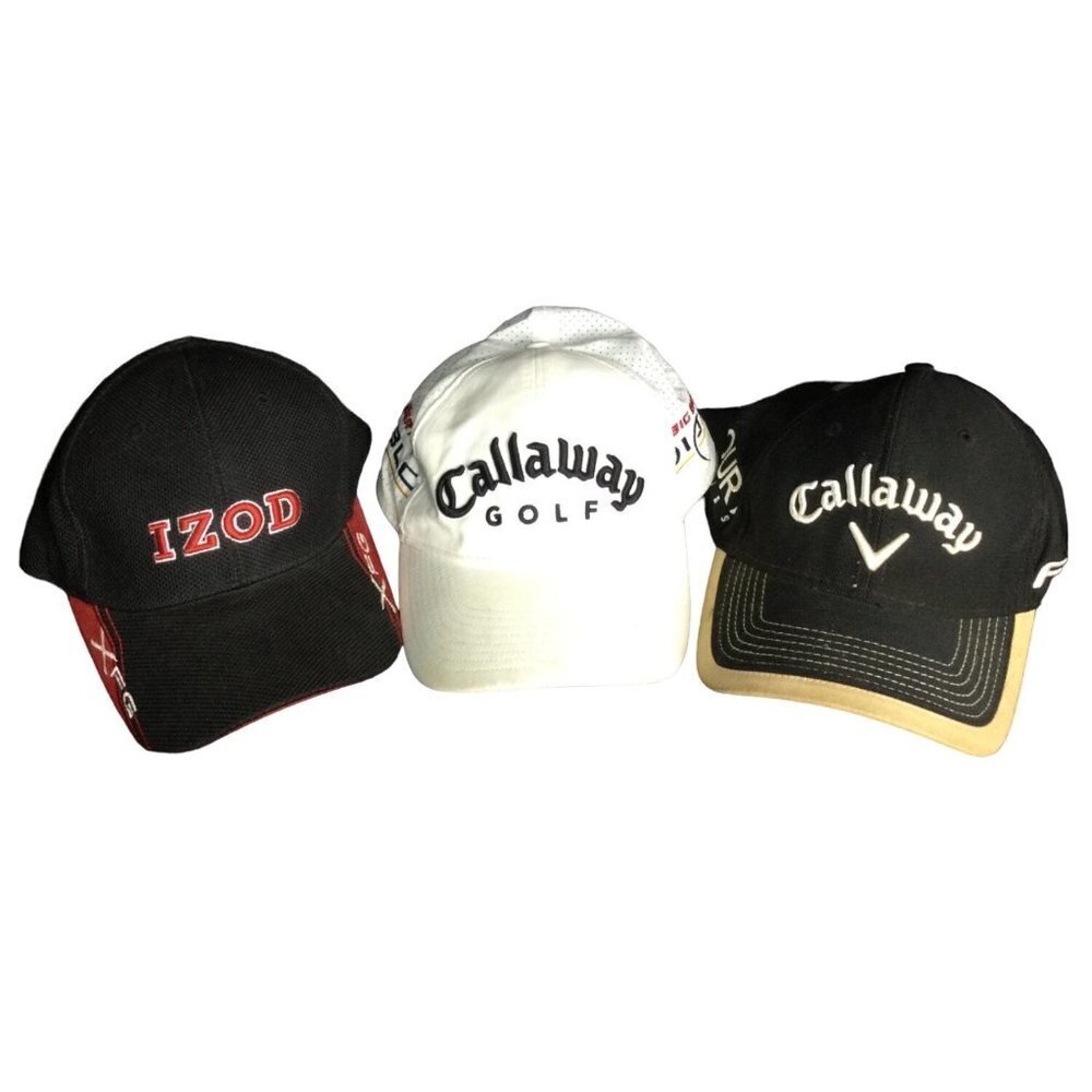 Lot of 3 Golf Hats Izod Callaway Touri Big Bertha Diablo Baseball Caps Embroider